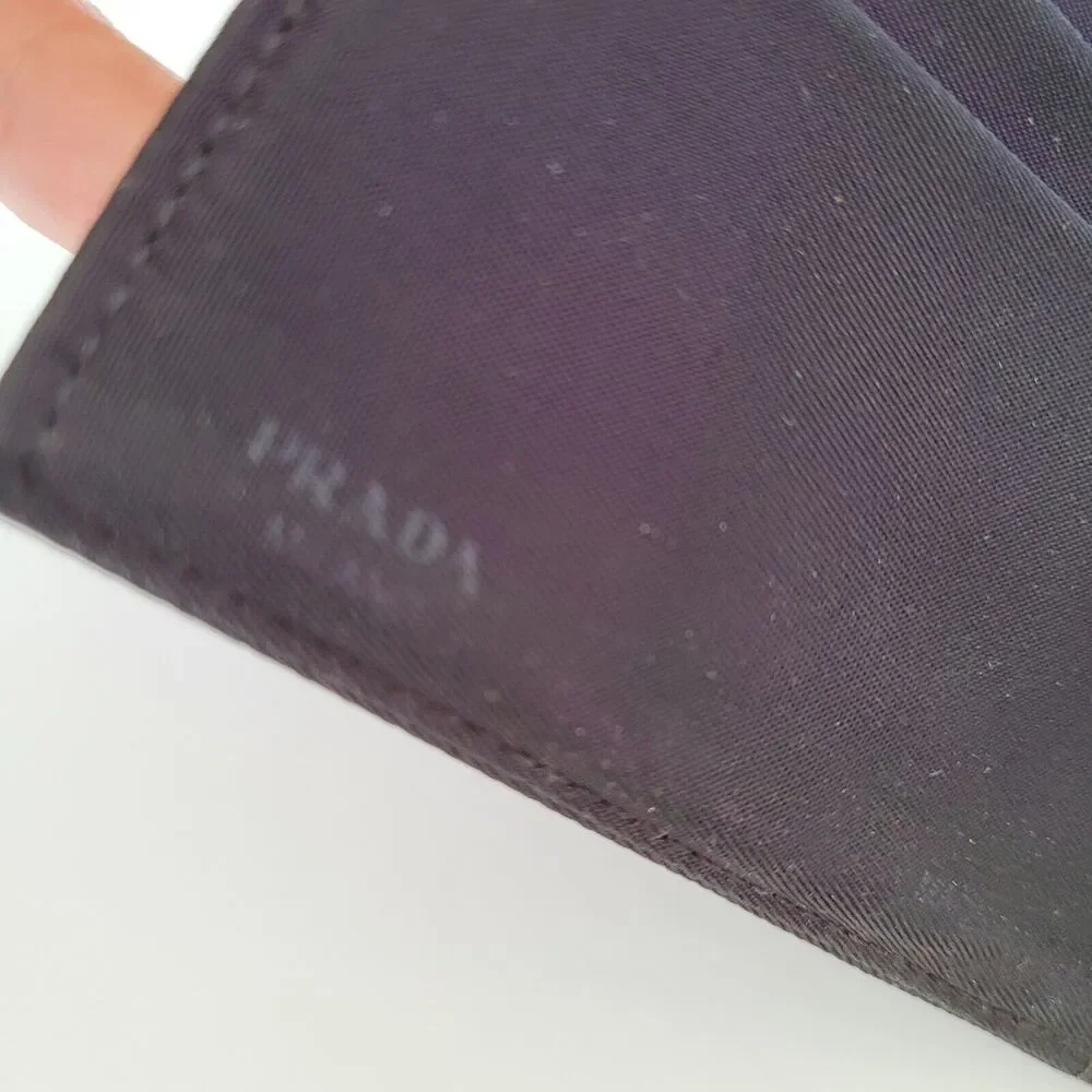 PRADA Vintage Tessuto Chic Purple Nylon Logo‎ Wallet Medium Trifold Card Bill